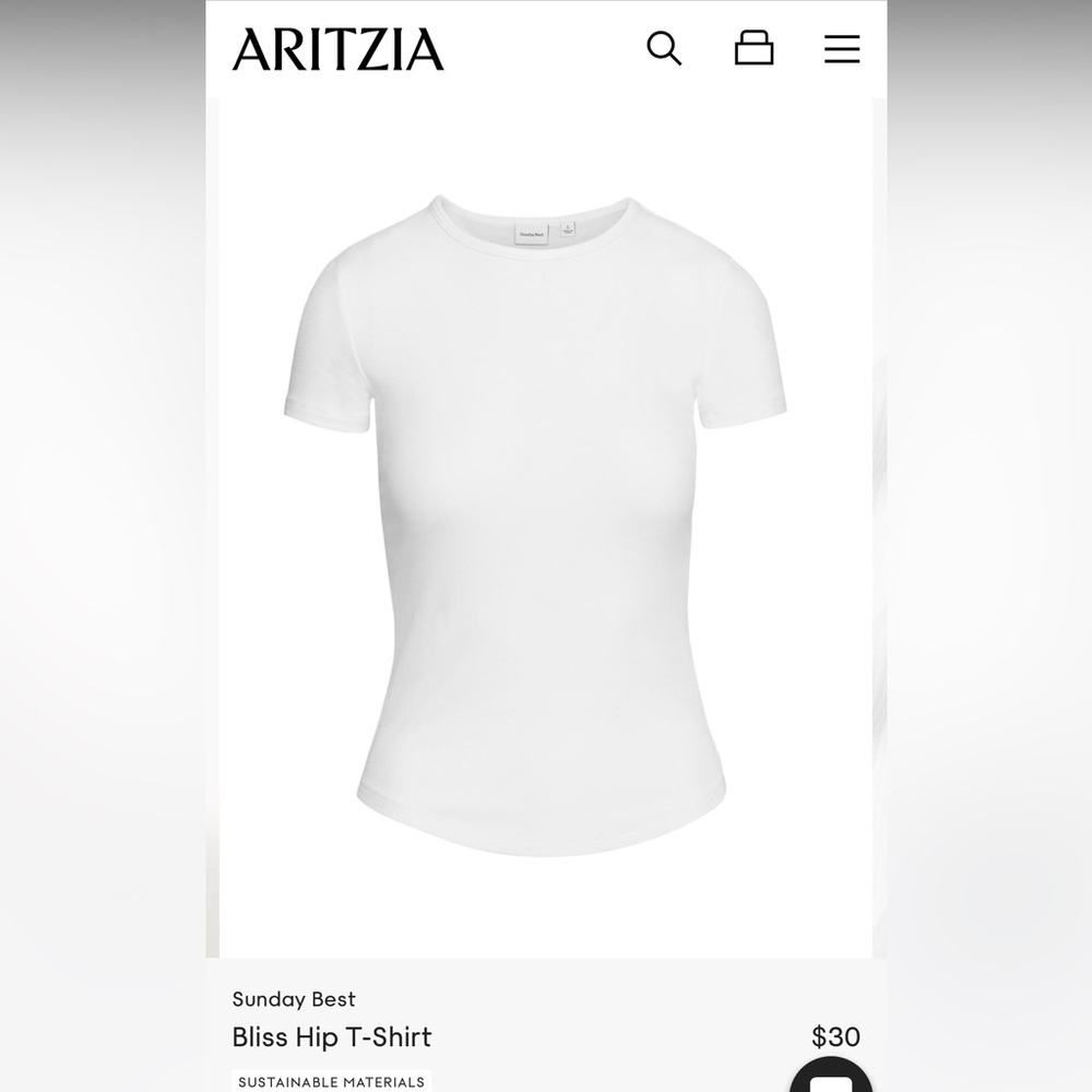 Aritzia Sunday Best White Tshirt | USW L